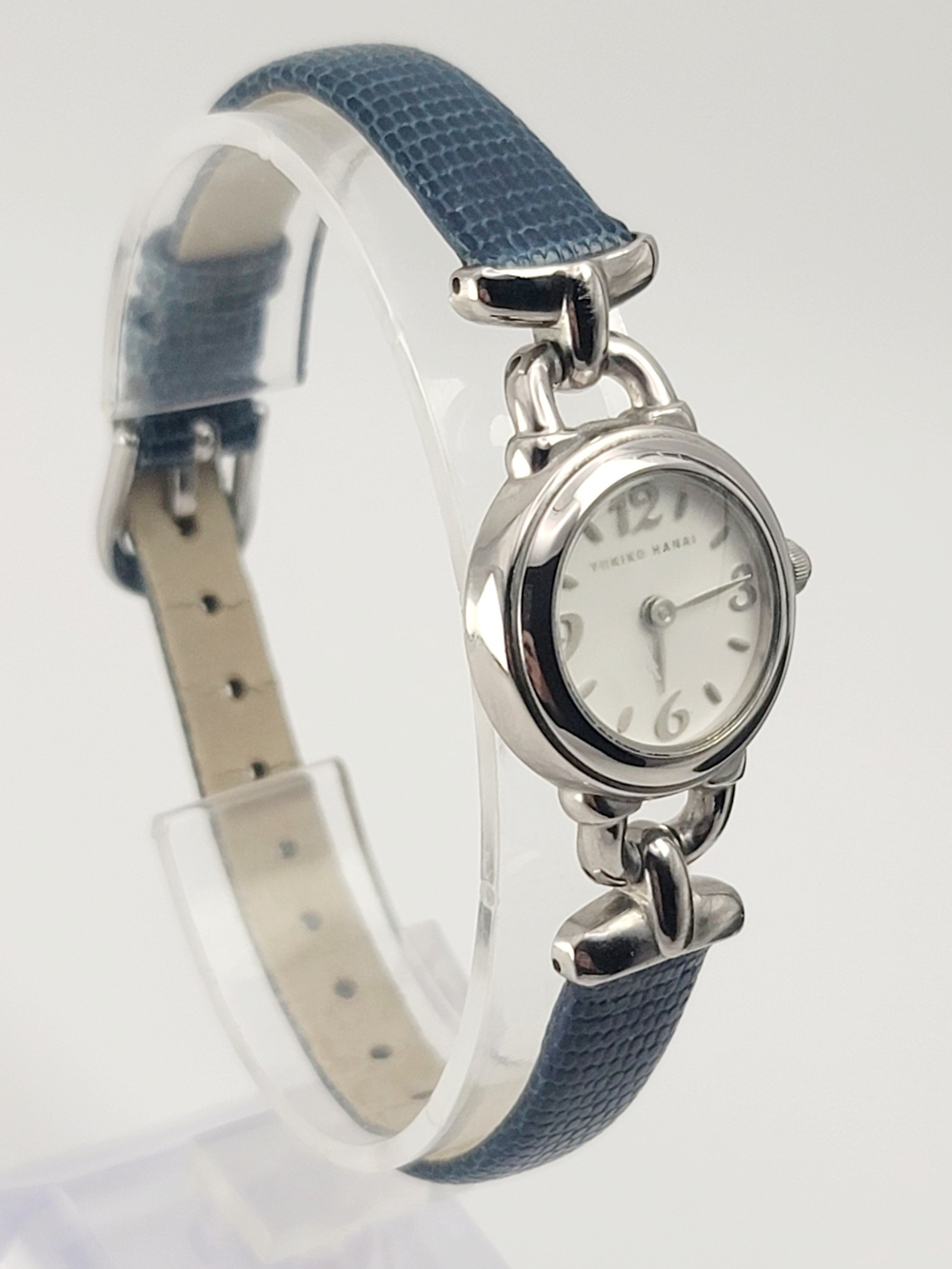 Vintage Yukiko Hanai Noevir PC10-D002 Women's Watch Blue Leather Quartz